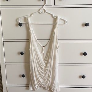 Low neck white free people tank - never worn